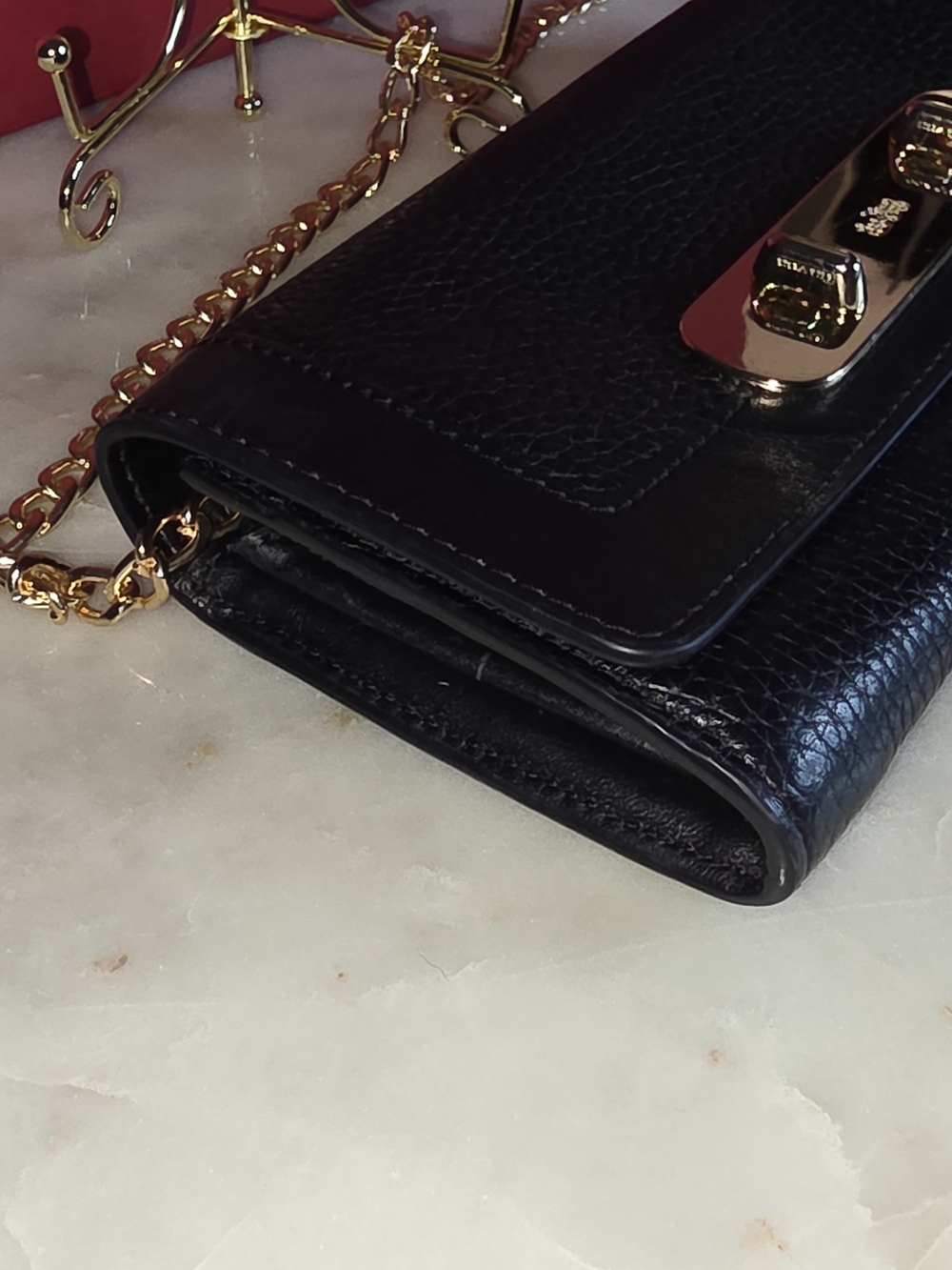 Rare Coach Black Pebbled Leather W/ Double turnlock Gold Plate Wallet - Picture 5 of 16